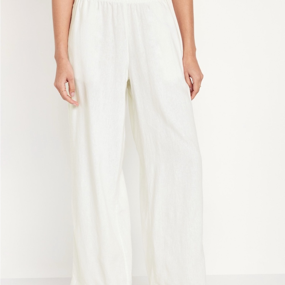 Old Navy High-Waisted Wide Leg Linen Blend Pants